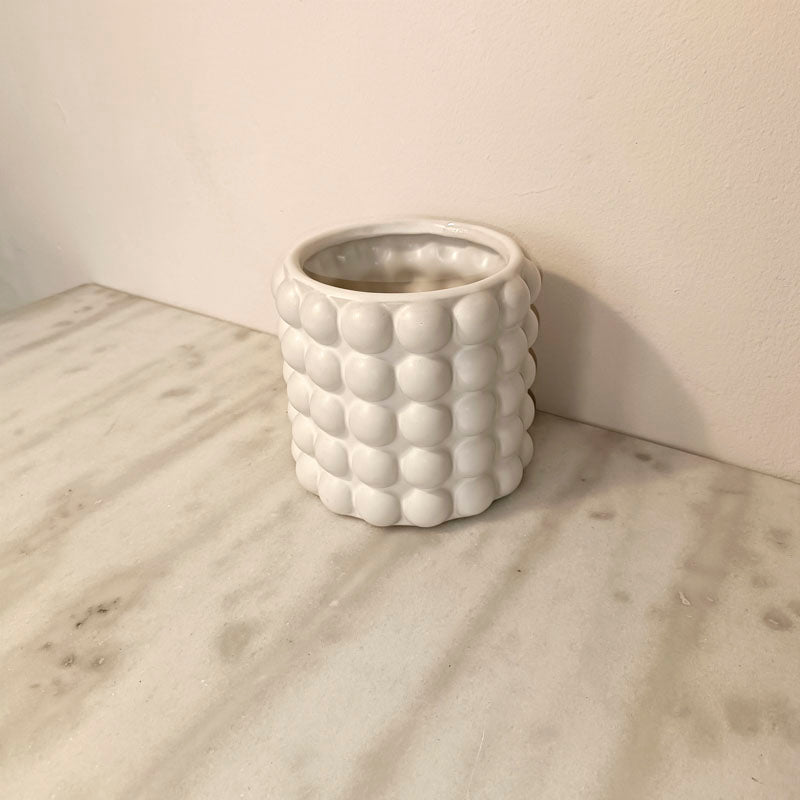 White bubble pot